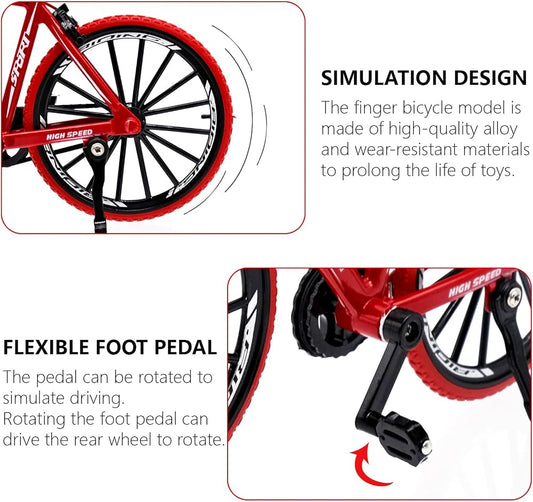 Bicycle Model Mountain Bike, 1:8 Alloy Mini Bicycle Model, Home Decoration Crafts Miniature Finger Mountain Road Bike