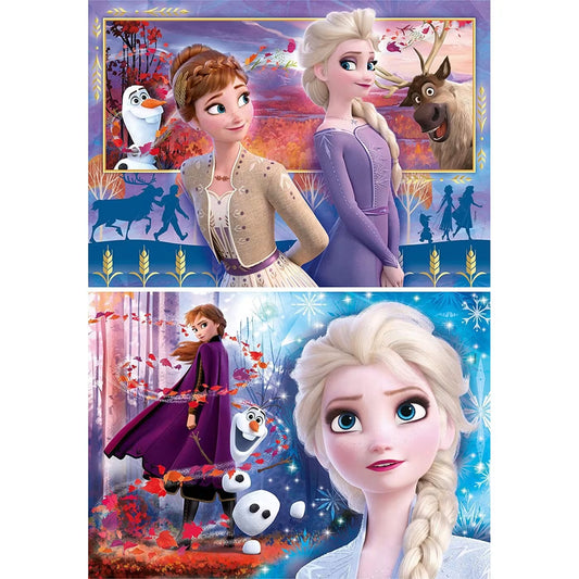 Trefl Disney Frozen II - 2-Piece 30+48 Piece Jigsaw Puzzle and 1 Memory Toy Set