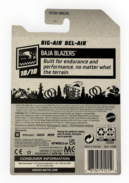 Hot Wheels 2021, Big-Air Bel-Air Teal, Baja Blazers 10/10,