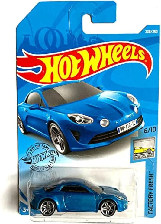Hot Wheels DieCast Alpine A110 - Factory Fresh 1/64 Scale Car - 5" x 7" x 2" - Blue - 6/10 - Kid, Unisex, Manual, Non-Riding Toy Vehicle