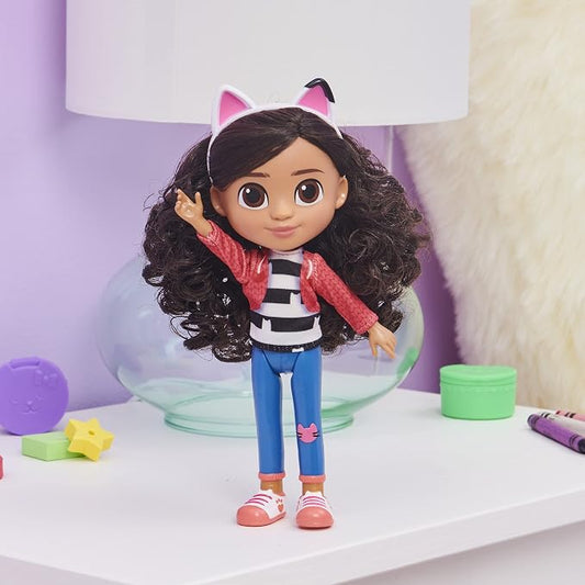 Gabbys Dollhouse 8-inch Gabby Girl Doll | 8-Inch Gabby Doll, Realistic Details, Removable Cat Ears, Soft & Curly Hair, Kids Toys For Girls & Boys Ages 3+