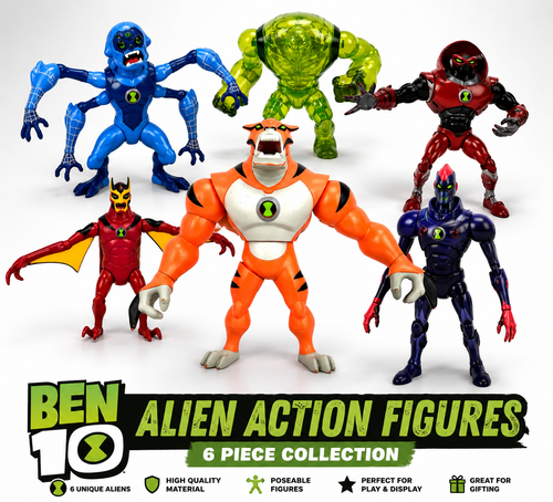 Ben 10 Alien Action Figures – 6 Piece Collection