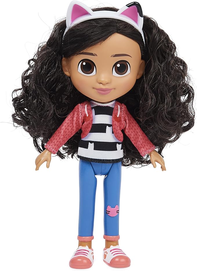 Gabbys Dollhouse 8-inch Gabby Girl Doll | 8-Inch Gabby Doll, Realistic Details, Removable Cat Ears, Soft & Curly Hair, Kids Toys For Girls & Boys Ages 3+