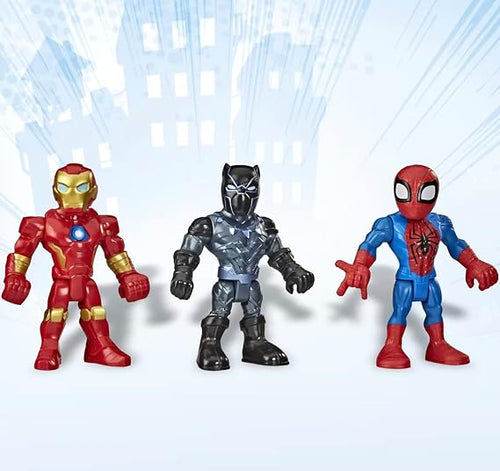 Marvel Super Hero Adventures Iron Man, Black Panther & Spider-Man Exclusive Action Figure