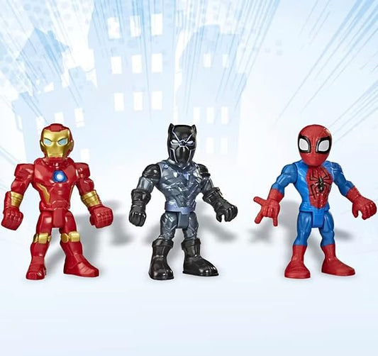 Marvel Super Hero Adventures Iron Man, Black Panther & Spider-Man Exclusive Action Figure