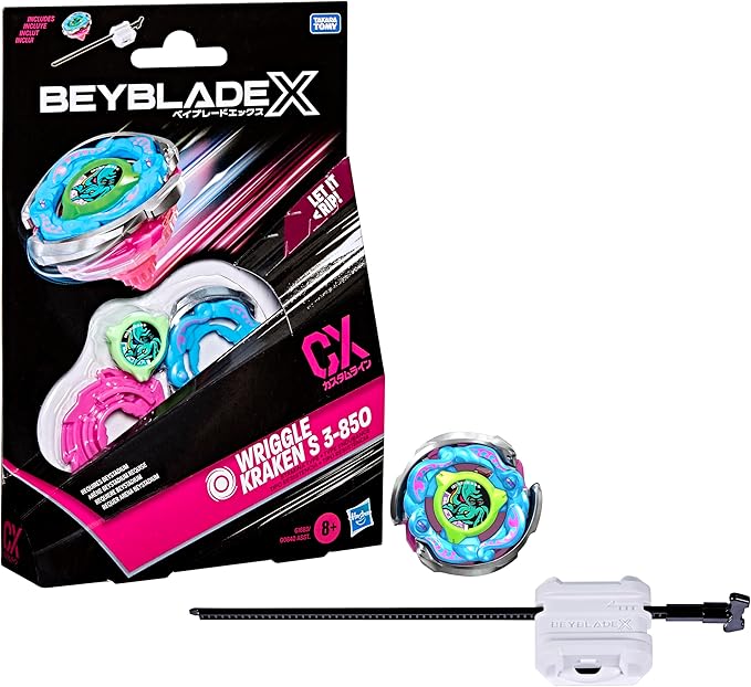 Beyblade X Wriggle Kraken S 3-85O CX Starter Pack Set, Takara Tomy Stamina Type Top And Launcher, Battling Tops Game Toys, Ages 8+