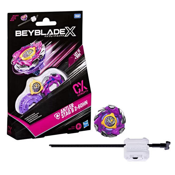 Beyblade X Antler Stag B 2-60HN CX Starter Pack Set with Defense Battling Top & Launcher
