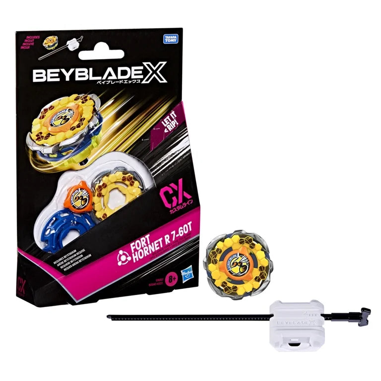 Beyblade X Fort Hornet R 7-60T CX Starter Pack Set with Balance Battling Top & Launcher
